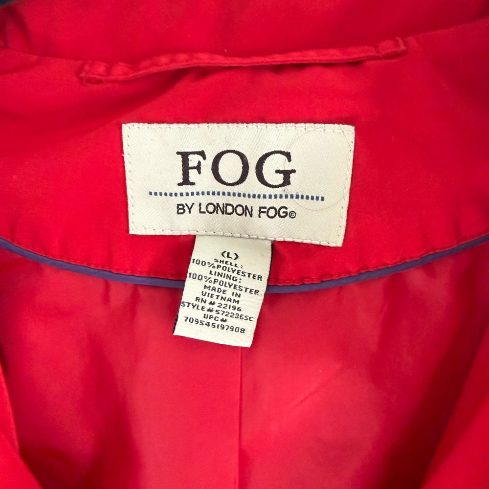 London Fog Women's Vibrant Red Trench Coat Size L - Picture 3 of 7